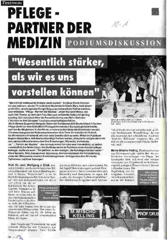 Vorschauseite 1: Pflege - Partner der Medizin Podiumsdiskussion