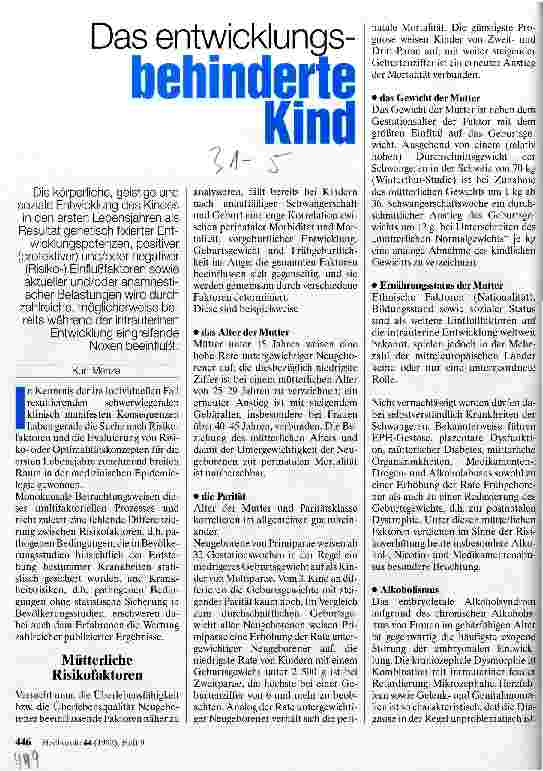Vorschauseite 1: Das entwicklungsbehinderte Kind