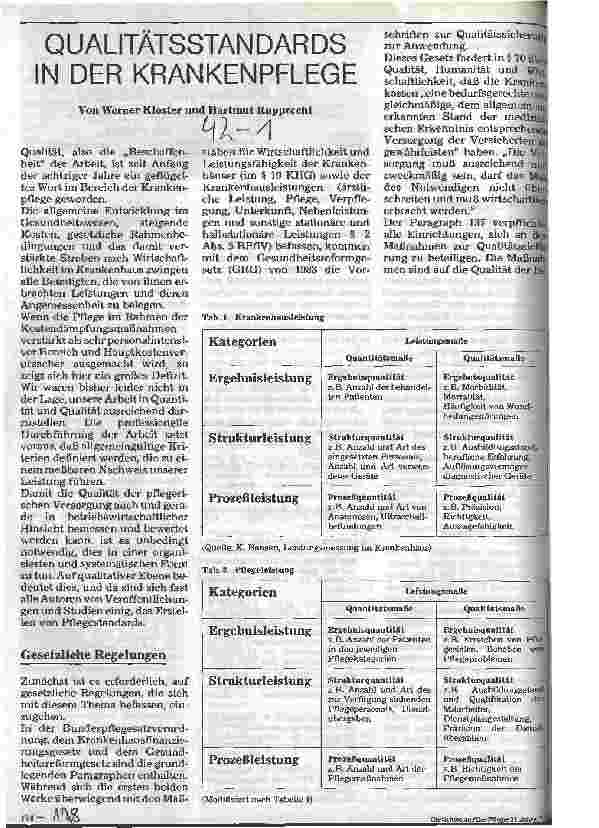 Vorschauseite 1: Qualitätsstandards in der Krankenpflege