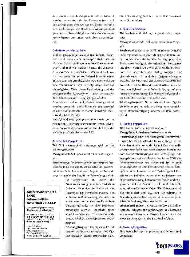 Vorschauseite 3: Balanced Scorecard im Schweizer Herzund Gefässzentrum