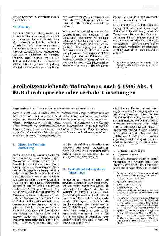 Vorschauseite 5: Gerichtliche Genehmigungspraxis und pflegewissenschaftlicher Ansatz bei freiheitsentziehenden Maßnahmen - ein Widerspruch? !