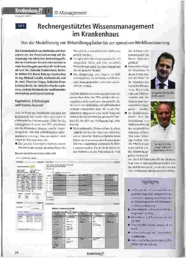 Vorschauseite 1: Rechnergestütztes Wissensmanagement im Krankenhaus