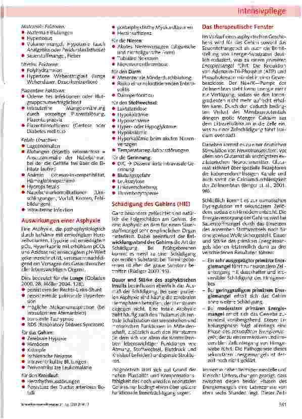 Vorschauseite 3: Die Behandlung der Asphyxie mit HypothermieHohe Anforderung an die Pflegefachkompetenz auf der neonatologischen Intensivstation