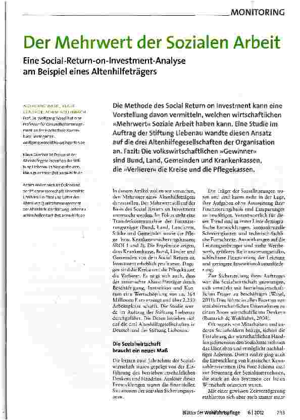 Vorschauseite 1: Der Mehrwert der Sozialen Arbeit