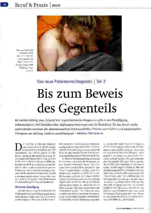 Vorschauseite 1: Das neue Patientenrechtegesetz Teil 2 Bis zum Beweis des Gegenteils