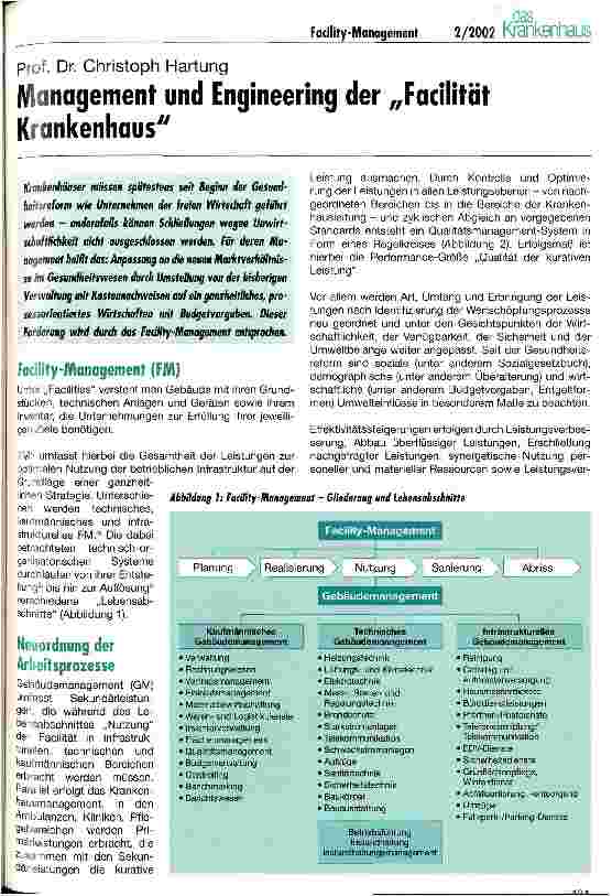 Vorschauseite 1: Management und Engineering der Facilität Krankenhaus