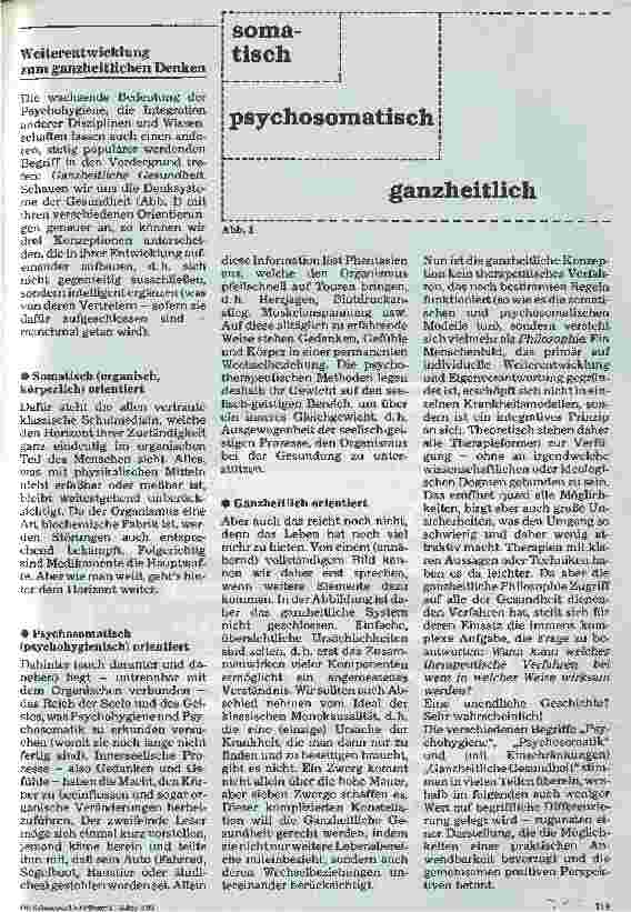 Vorschauseite 2: Gesundheit beginnt im Kopf 1. Folge: Über Körper und Seele zum ganzen Menschen