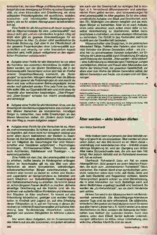 Vorschauseite 3: Friedensgedanken zum Weltgesundheitsthema 1982 Dem Leben Jahre geben - den Jahren leben geben