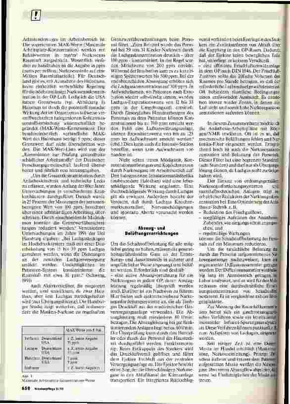 Vorschauseite 3: Schadstoffe im Anästhesieund Intensivpflegebereich