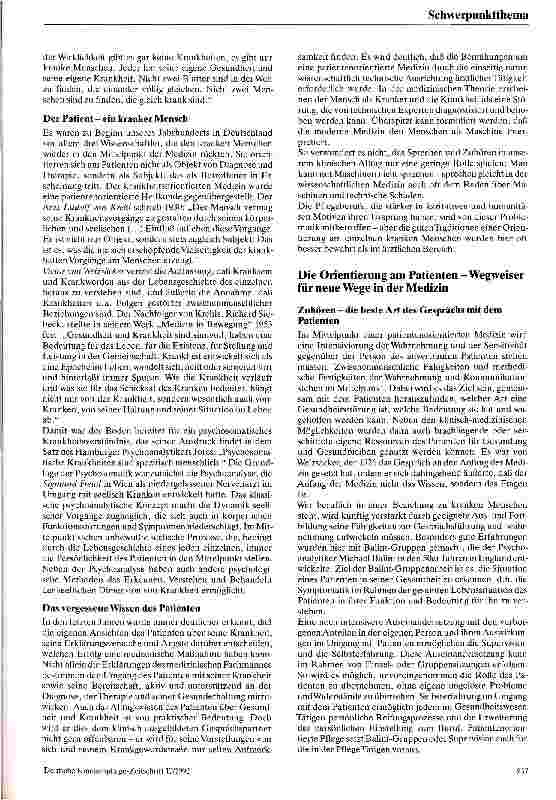 Vorschauseite 3: Patientenorientierte Medizin und Pflege Leitlinie und Zukunftsperspektive für die Arbeit mit kranken Menschen