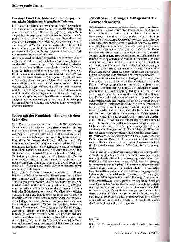 Vorschauseite 4: Patientenorientierte Medizin und Pflege Leitlinie und Zukunftsperspektive für die Arbeit mit kranken Menschen