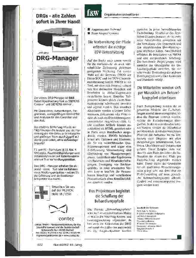 Vorschauseite 3: Ein optimales Prozessmanagement verkürzt den Weg ins Ziel Warum und wie die Universitätsklinik Mainz Behandlungspfade entwickelt