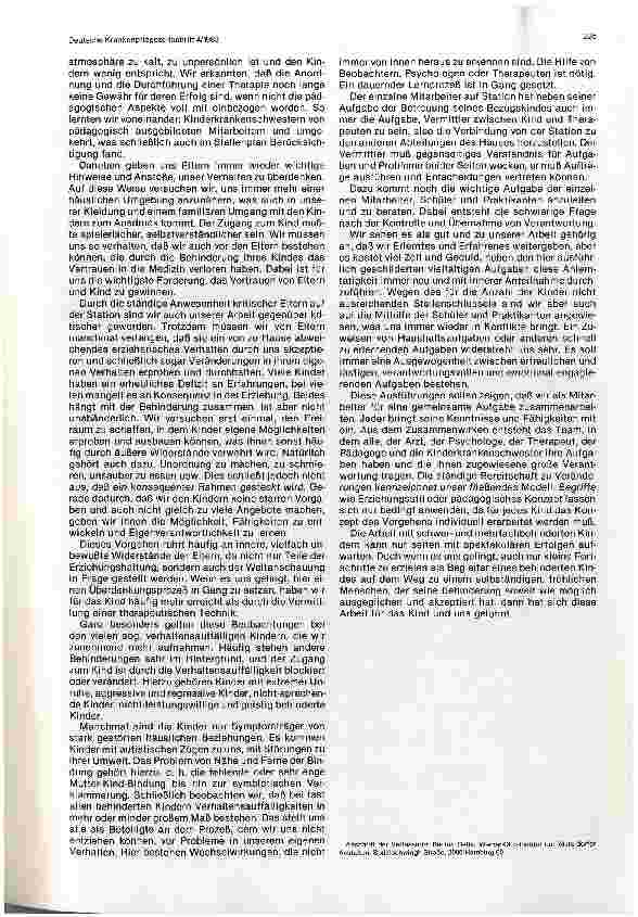 Vorschauseite 4: Schwerpunkte, Art und Ziele der Stationsarbeit bei Kindern mit vielfältigen Behinderungen