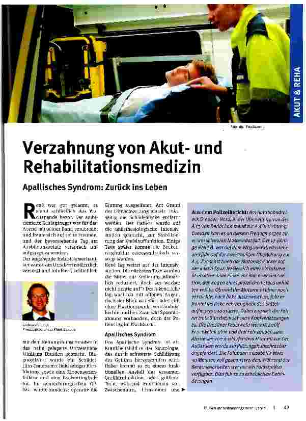Vorschauseite 1: Verzahnung von Akutund Rehabilitationsmedizin