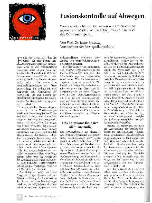 Vorschauseite 1: Fusionskontrolle auf Abwegen