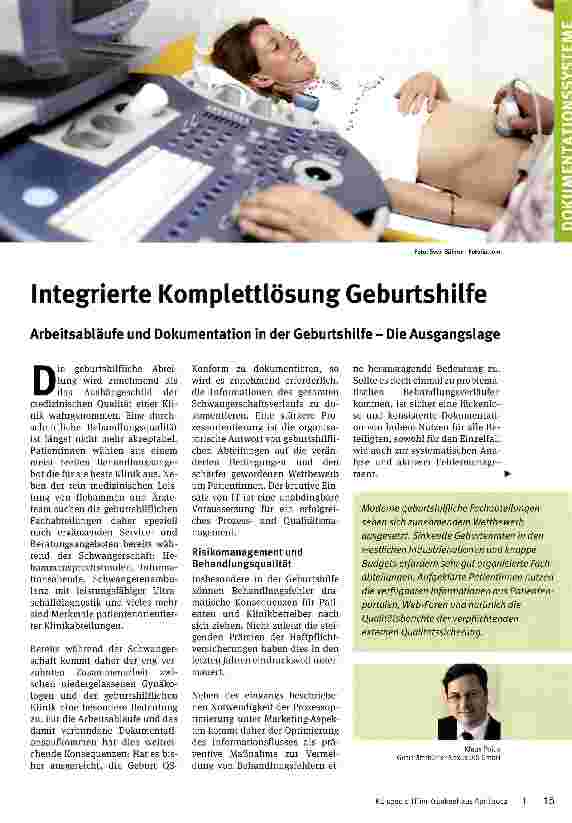 Vorschauseite 1: Integrierte Komplettlösung Geburtshilfe
