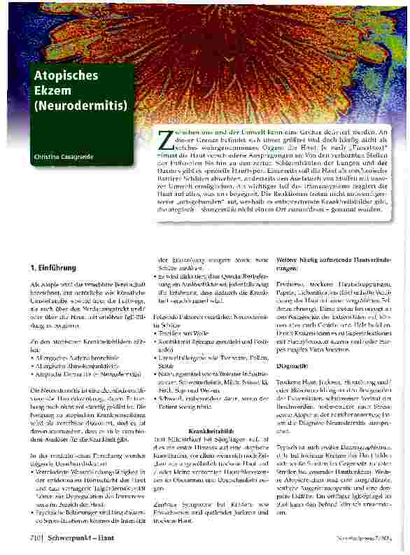 Vorschauseite 1: Atopisches Ekzem (Neurodermitis)