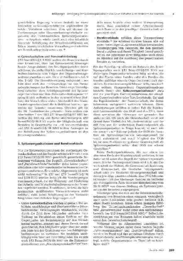 Vorschauseite 3: Beteiligung der Spitzenorganisationen von Gewerkschaften nach §53 BeamtStG/ §118 BBG und Streikrecht der Beamten