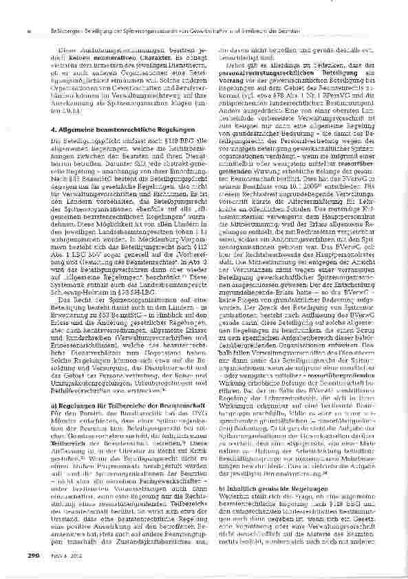 Vorschauseite 4: Beteiligung der Spitzenorganisationen von Gewerkschaften nach §53 BeamtStG/ §118 BBG und Streikrecht der Beamten
