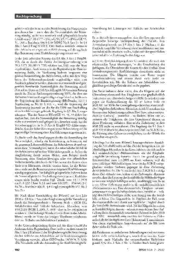 Vorschauseite 3: Ehrenamtliche Tätigkeit behinderter Menschen; Übernahme der Kosten für behindertengerechten Pkw-Umbau im Wege der Eingliederungshilfe; regelmäßiges Angewiesensein auf Kfz EingLHV§…