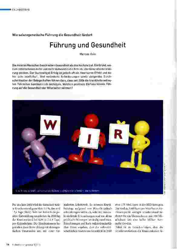 Vorschauseite 1: Führung und Gesundheit