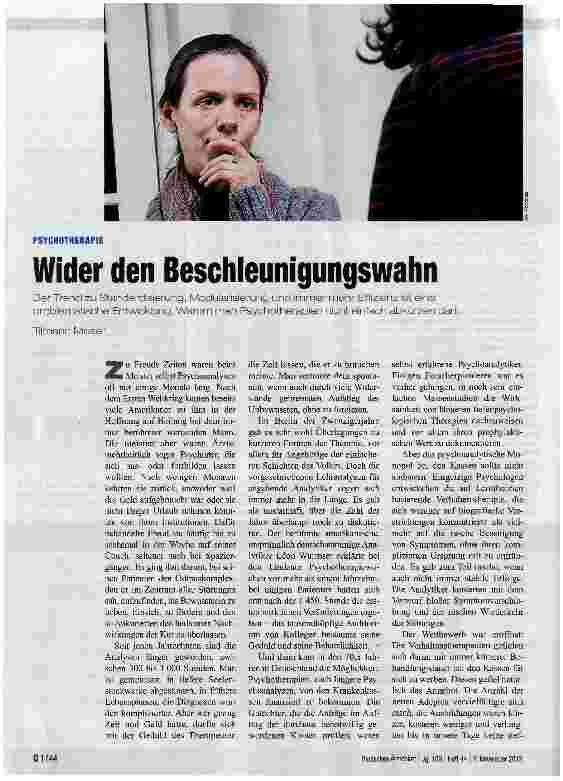 Vorschauseite 1: Wider den Beschleunigungswahn
