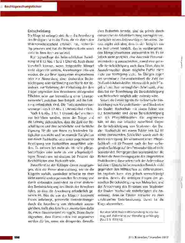 Vorschauseite 2: Personalausstattung in einem Altenheim