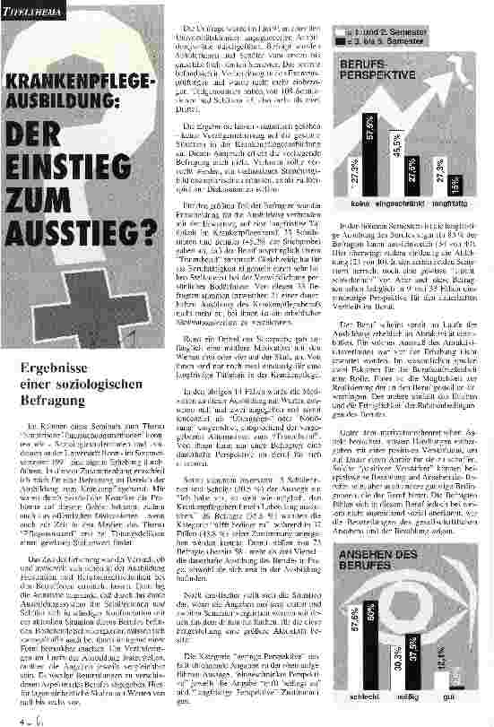 Vorschauseite 1: Krankenpflegeausbildung: Der Einstieg zum Ausstieg? Ergebnisse einer soziologischen Befragung