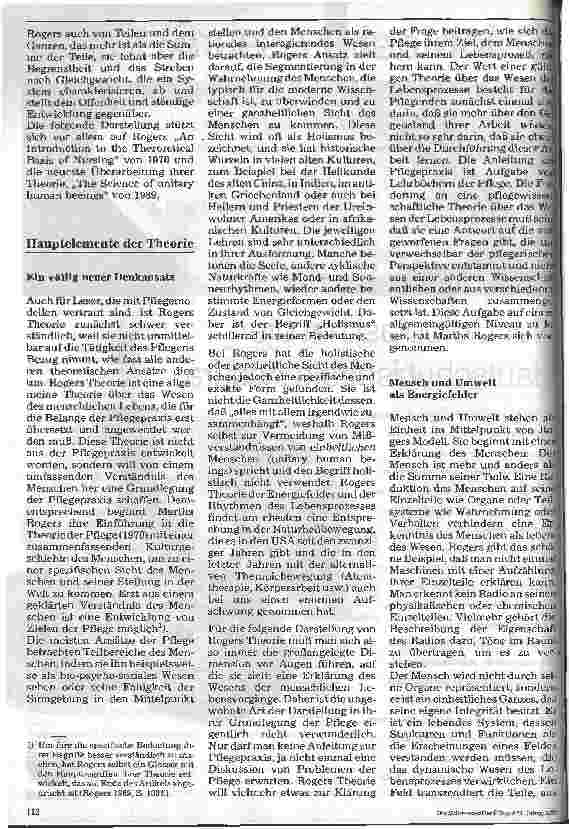 Vorschauseite 2: Pflegemodelle in der Praxis 11. Folge: Martha Rogers Pflege als Wissenschaft vom einheitl. Mensch