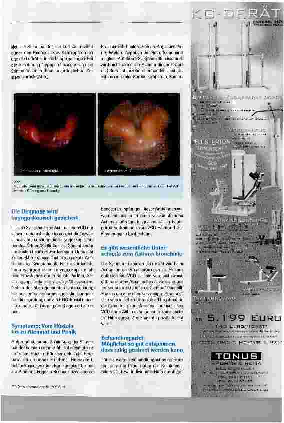 Vorschauseite 2: VCD - Dysfunktion der Stimmbänder oder Dysfunktion der oberen Atemwege?