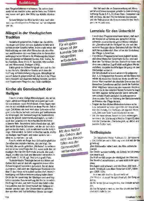 Vorschauseite 6: Hilfsmittel für Schwerhörige Bausteine für den Unterricht in der Altenpflegeschule /Teil II