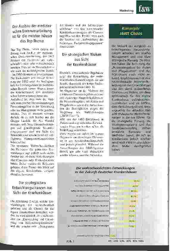 Vorschauseite 2: Die Kliniken unterschätzen die Bedrohung durch Personalmangel und das BGH-Urteil Die deutschen Krankenhäuser blicken (zu) optimistisch in die Zukunft