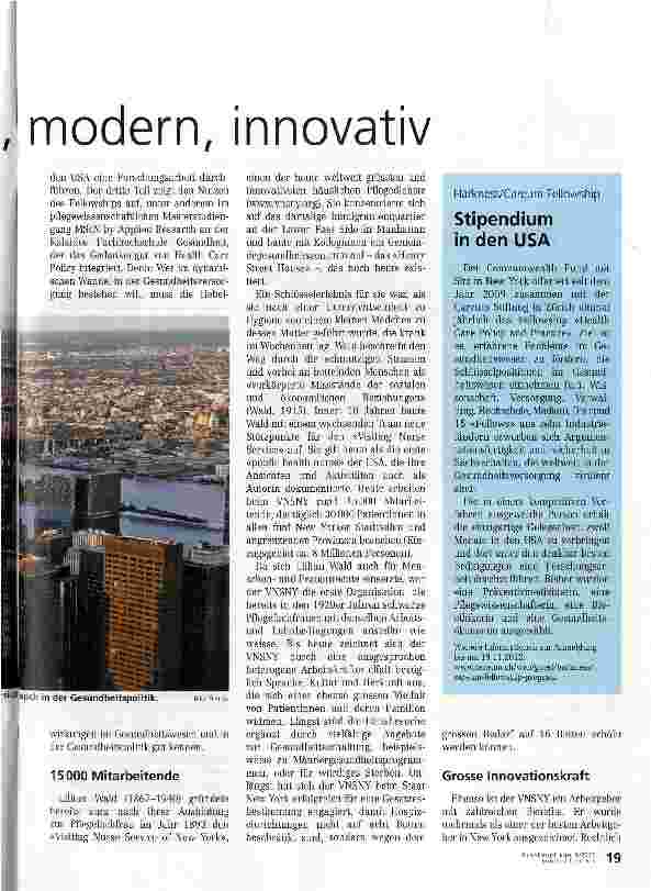 Vorschauseite 2: Spitex in New York - gross, modern, innovativ