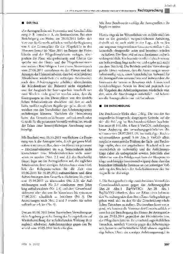 Vorschauseite 2: Zur Einhaltung von Arbeitszeiten und Ruhezeiten nach dem ArbeitszeitgesetzArbZG§ 3, § 5, § 16 Abs. 2, § 17 Abs. 2 und 4; BayVwVfG Art. 28 Abs. 1, Art. 37 Abs. 1, Art. 45 Abs. 1 Nr…