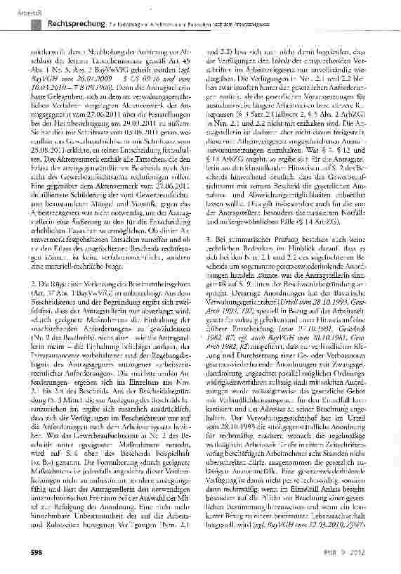Vorschauseite 3: Zur Einhaltung von Arbeitszeiten und Ruhezeiten nach dem ArbeitszeitgesetzArbZG§ 3, § 5, § 16 Abs. 2, § 17 Abs. 2 und 4; BayVwVfG Art. 28 Abs. 1, Art. 37 Abs. 1, Art. 45 Abs. 1 Nr…