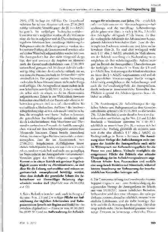 Vorschauseite 4: Zur Einhaltung von Arbeitszeiten und Ruhezeiten nach dem ArbeitszeitgesetzArbZG§ 3, § 5, § 16 Abs. 2, § 17 Abs. 2 und 4; BayVwVfG Art. 28 Abs. 1, Art. 37 Abs. 1, Art. 45 Abs. 1 Nr…