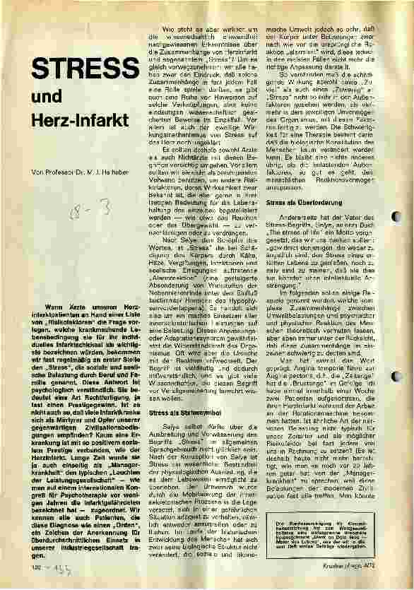 Vorschauseite 1: Stress und Herz-Infarkt