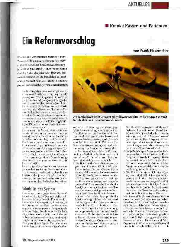 Vorschauseite 1: Ein Reformvorschlag
