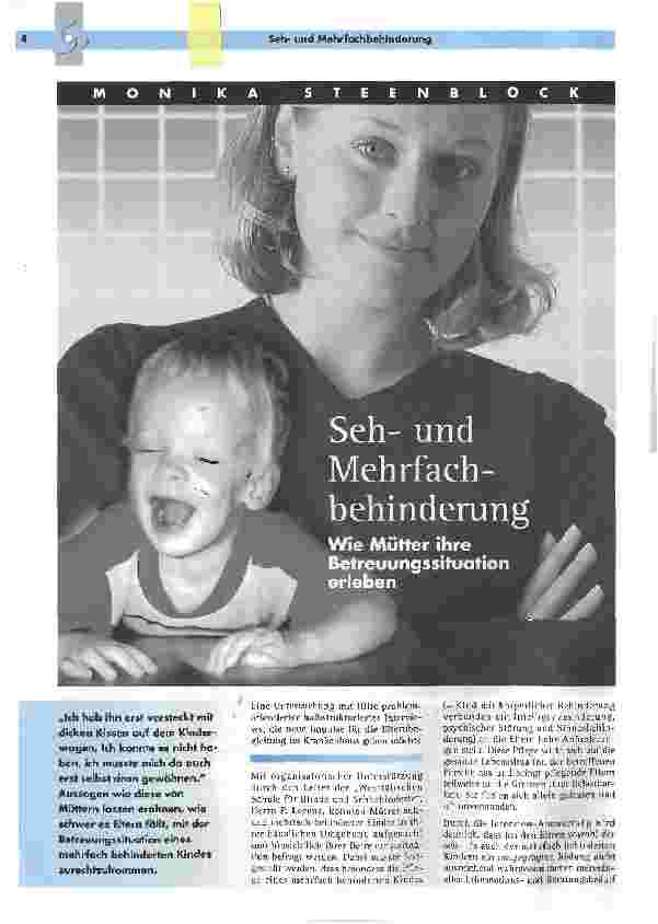 Vorschauseite 1: Sehund MehrfachbehinderungWie Mütter ihre Betreuungssituation erleben