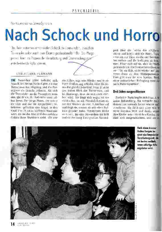 Vorschauseite 1: Nach Schock und Horror in tröstender Obhut Posttraumatisches Stress-Syndrom