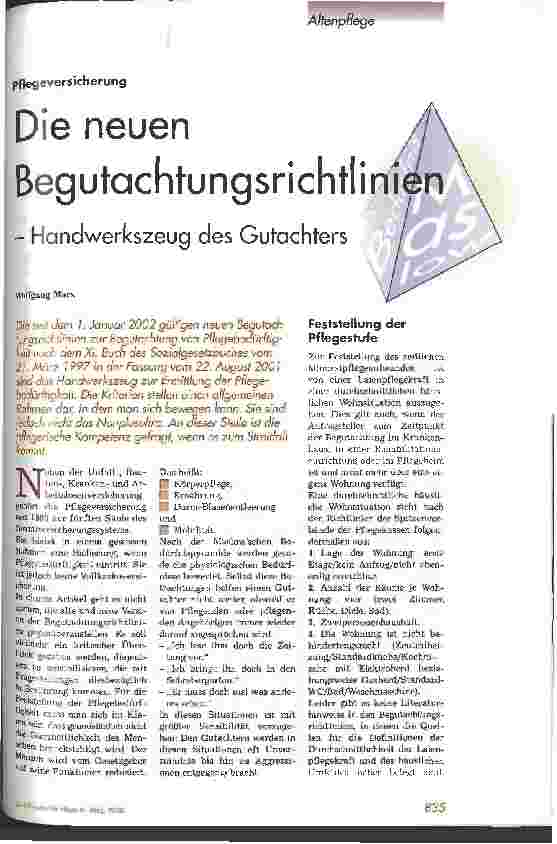 Vorschauseite 1: Die neuen Begutachtungsrichtlinien - Handwerkszeug des Gutachters