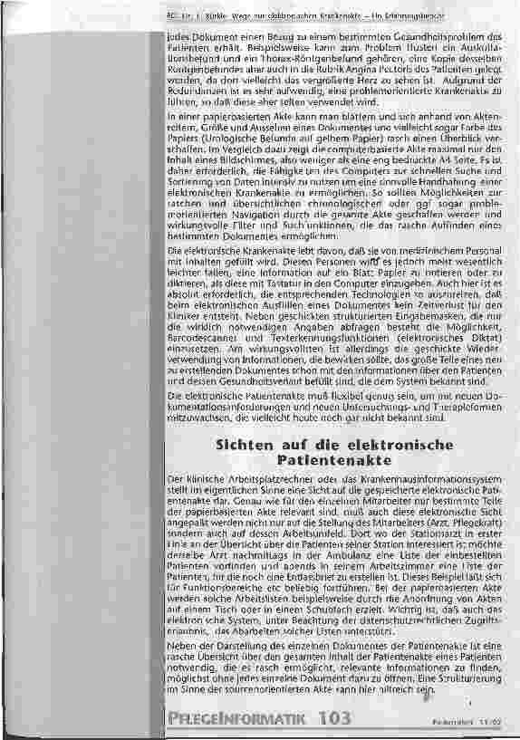 Vorschauseite 4: Wege zur elektronischen Krankenakte Ein Erfahrungsbericht