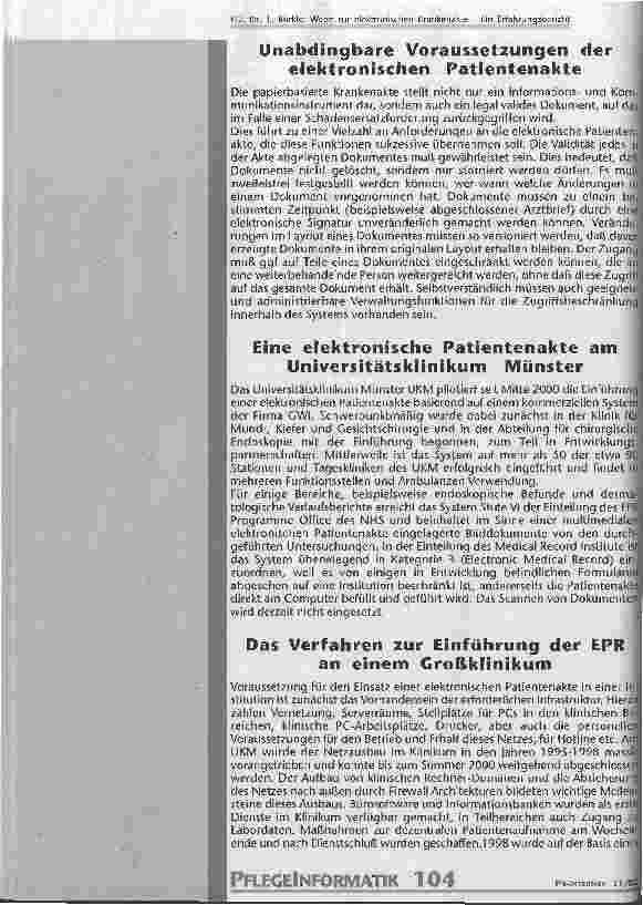 Vorschauseite 5: Wege zur elektronischen Krankenakte Ein Erfahrungsbericht