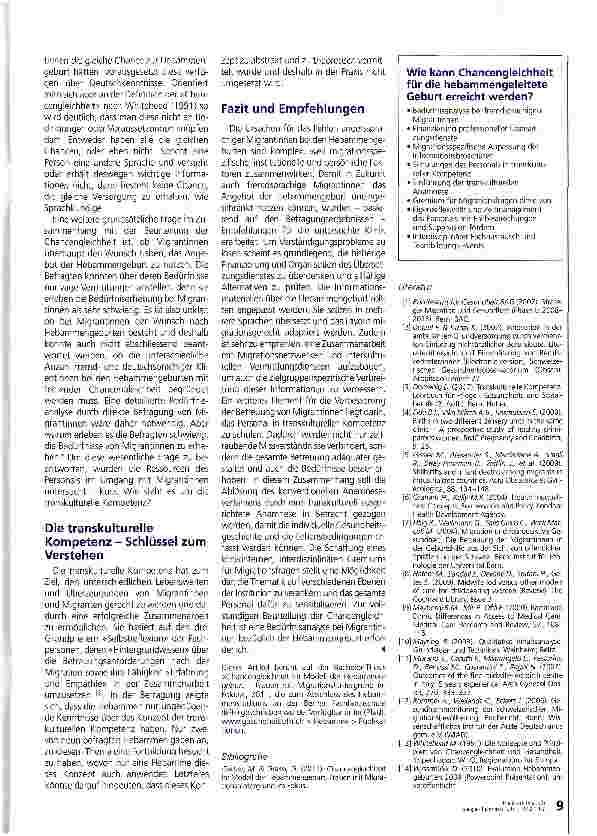 Vorschauseite 2: Chancengleichheit von Frauen mit Migrationshintergrund im Modell der Hebammengeburt