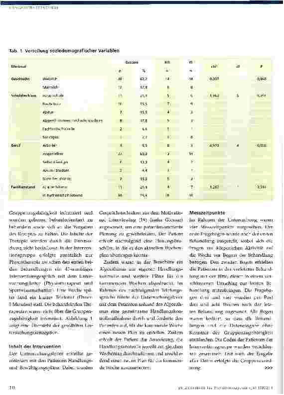 Vorschauseite 4: Änderung des Aktivitätsverhaltens im Rahmen von ambulanten physiotherapeutischen Behandlungen