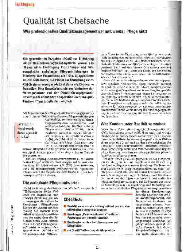 Vorschauseite 1: Qualität ist Chefsache
