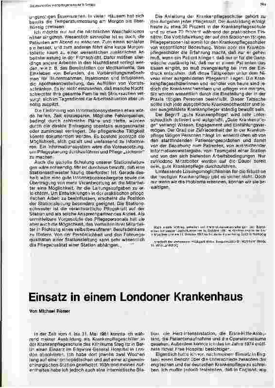 Vorschauseite 3: Krankenpflege zwischen Anspruch und Wirklichkeit aus der Sicht einer jungen Krankenschwester