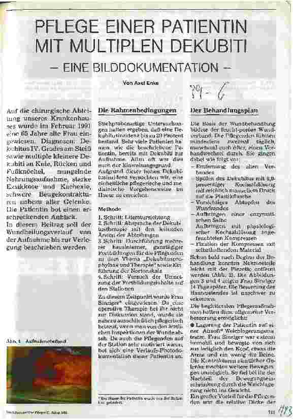 Vorschauseite 1: Pflege einer Patientin mit multiplen Dekubiti - eine Bilddokumentation
