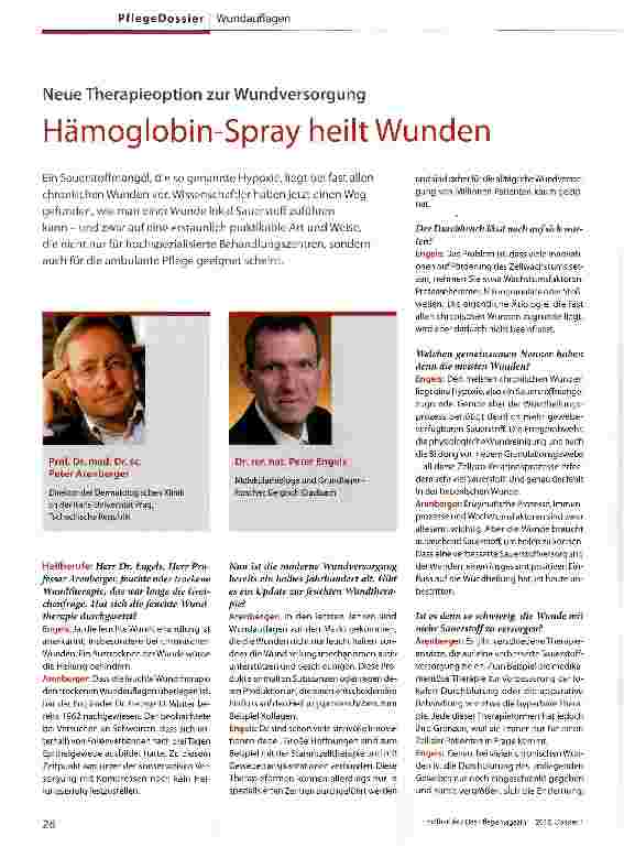 Vorschauseite 1: Hämoglobin-Spray heilt Wunden