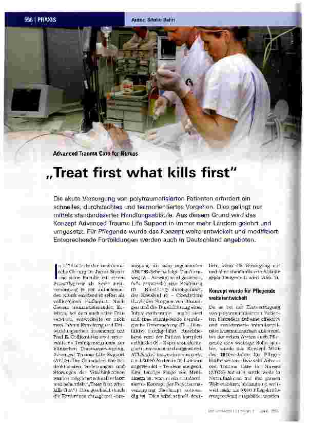 Vorschauseite 1: Treat first what kills first